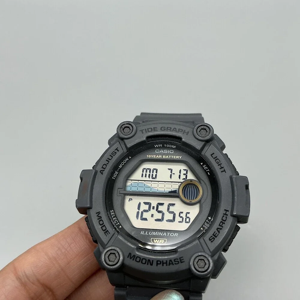 Casio WS-1300H Mens Watch 51mm Digital WR 100M Tide Moon Phase Day Date